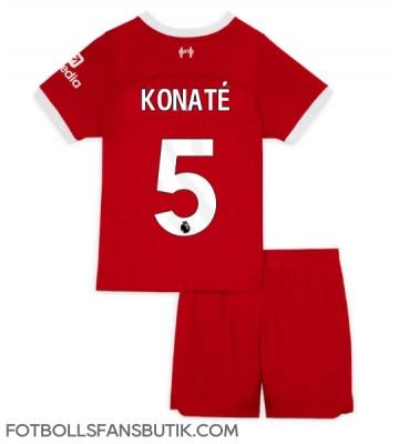 Liverpool Ibrahima Konate #5 Replika Hemmatröja Barn 2023-24 Kortärmad (+ Korta byxor)